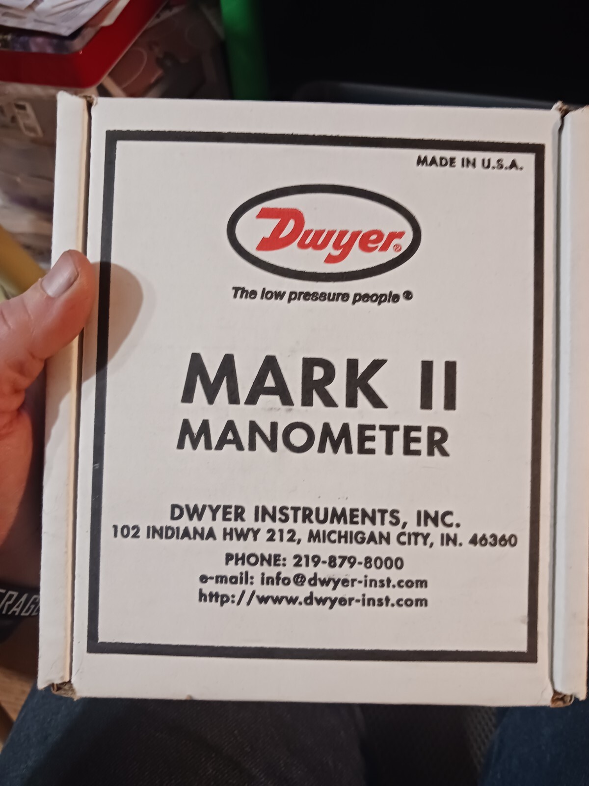 DWYER MARK II MOLDED PLASTIC MANOMETER MODEL 25 NEW IN BOX eBay