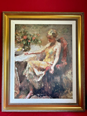 Chen Hua  Dominique , 2006 Embellished Giclee in Color on Canvas 38''x46'' Framed