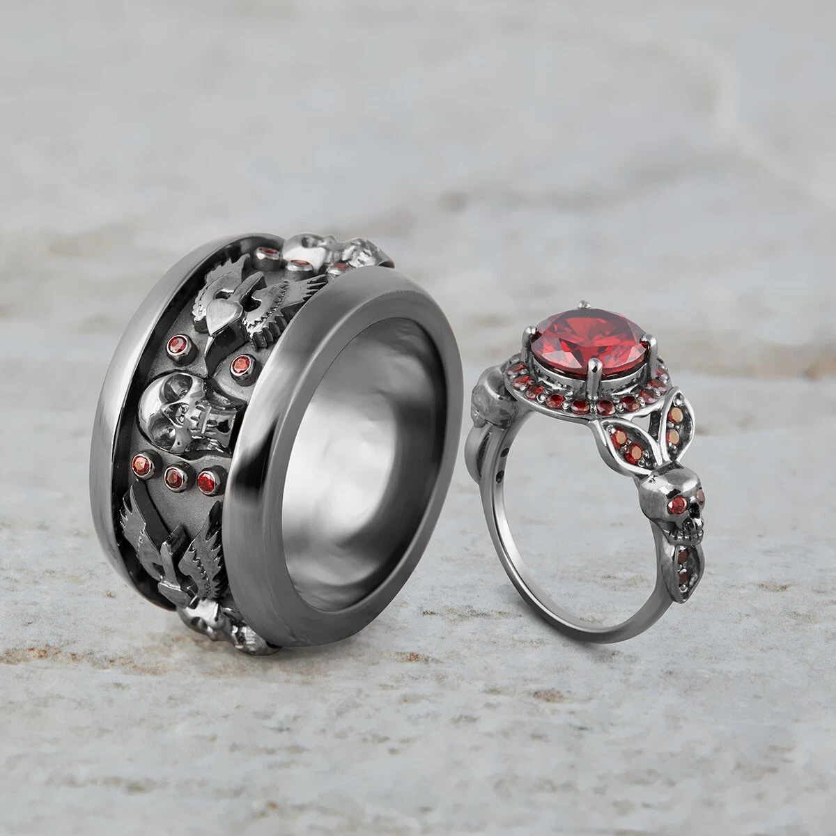 Skull wedding hotsell rings