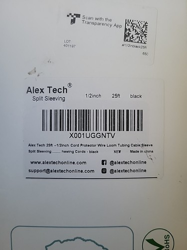Alex Tech Split Sleeving Protect Cables At Home Office Auto. 1/2 inX 25 Ft Nw OB - Bild 8 von 14