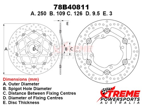 Kawasaki KX 250F 2006-2013 Floating Front Brake Disc Rotor Brembo 78B40811 - Picture 2 of 4