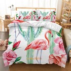 Flamingo Cactus Floral Single/Double/Queen/King Bed Quilt Duvet Doona Cover Set