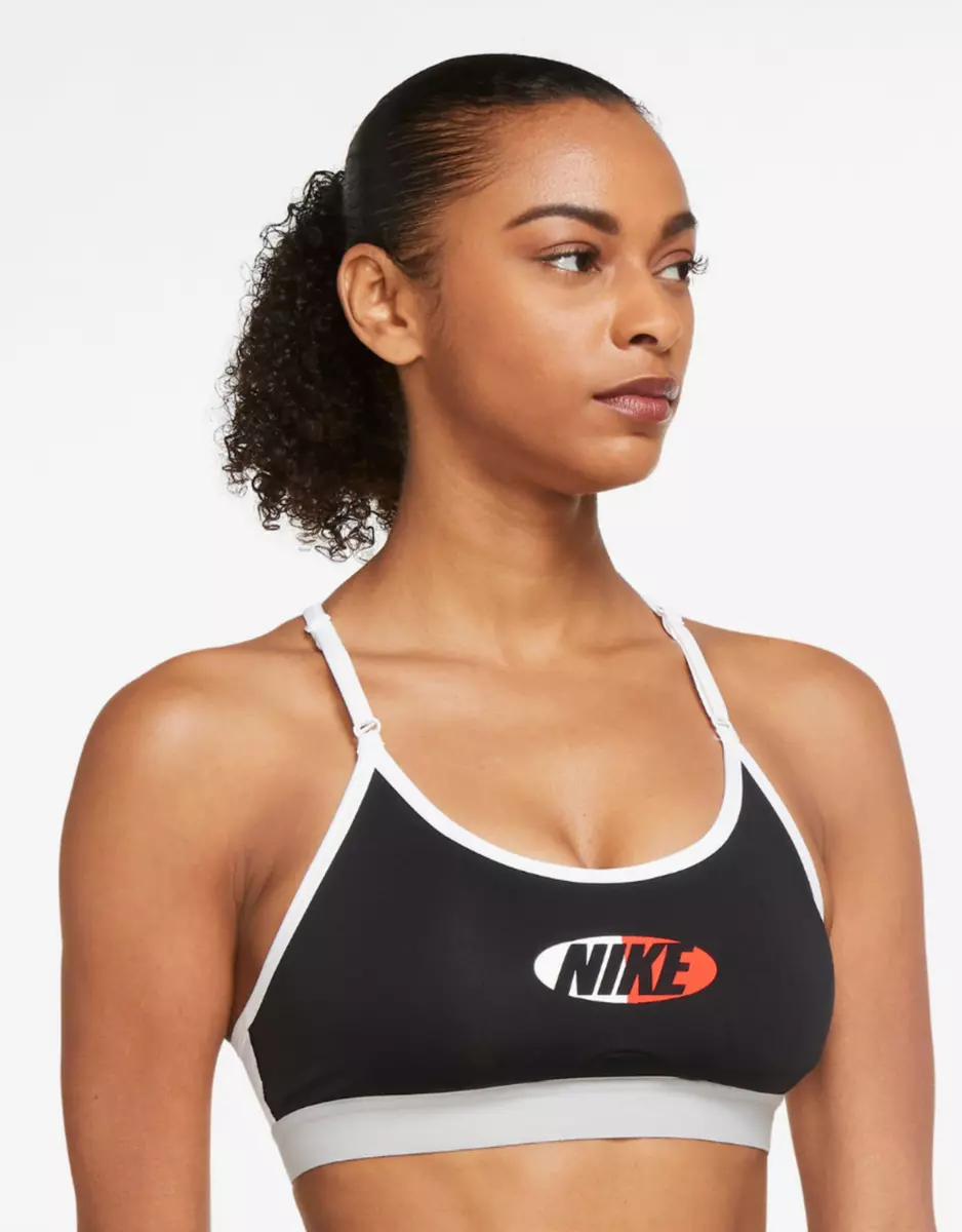 Nike Dri-Fit Indy Logo Sports Bra Multiple Sizes DD1203-010 Black White |