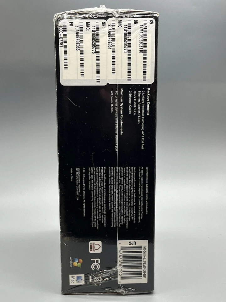 Linksys Cisco Powerline 400 PLEK400 AV Kit Outlet Network Extend - Image 4 of 4