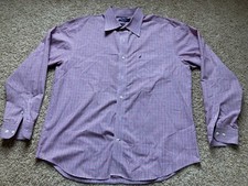 Nautica Mens Size XL Button Up Shirt Slim Red Plaid Long Sleeve Cotton