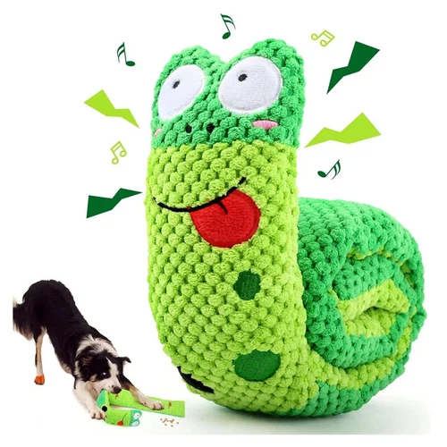 Interactive Toy Dog Puzzle Feeder Snail Squeak Pet Puppy Indestructible Sound UK