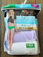 Women's Fruit of the Loom Bikini Underwear Size 7/L Ultra Soft NWT 4 pair/ pkg