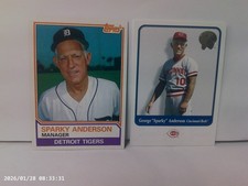 SPARKY ANDERSON LOT  1983 TOPPS #666  2001 FLEER GREATS #2
