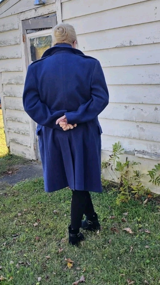 Abrigo de la Fuerza Aérea de los Estados Unidos de Colección de los años 50 para mujer M MED o para hombre S chaquetón de lana azul EE. UU. Foto 2 de 4