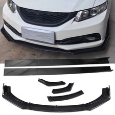 Front Bumper Lip Spoiler Splitter Carbon Fiber For Honda Civic 2012-2015 Side