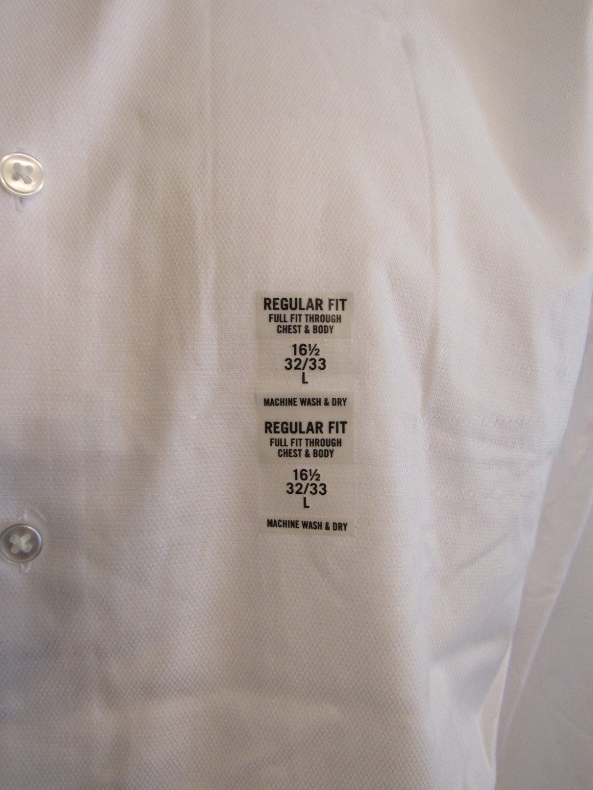 calvin klein steel + regular fit stretch wrinkle free white dress shirt L 16.5 thumbnail 5