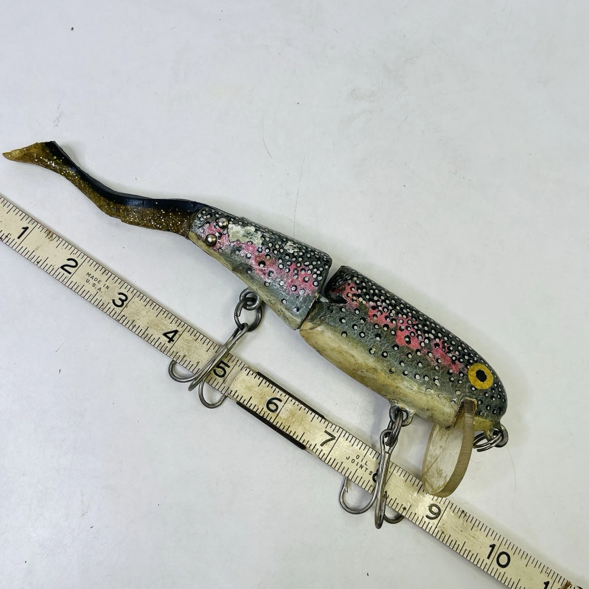Leurre De Pêche AC Plug Magnum Shad 8″ – Bois Sculpté Swimbait Vintage USA