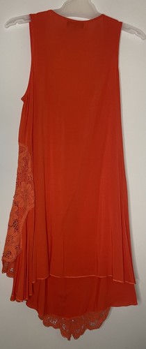 Caroline Morgan Size 10 Orange Sleeveless Tunic Top Laced - Picture 4 of 7