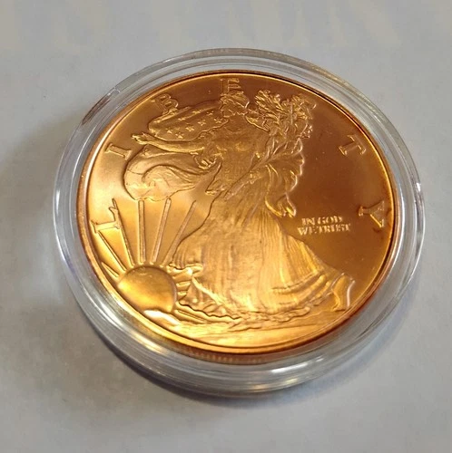 Walking Liberty Half Dollar Commemorative Coin, .999 Fine Copper, 1oz