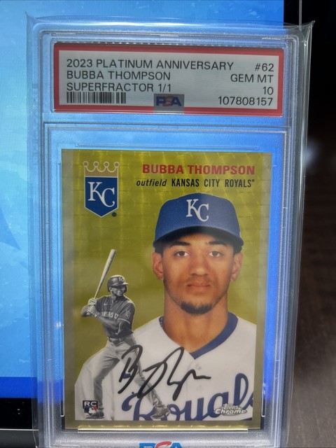 2023 Topps Chrome Platinum Anniversary Bubba Thompson #62 SuperFractor /1 (RC)