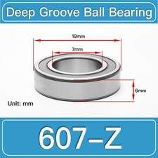 607-Z Deep Groove Ball Bearing Metric 7x19x6mm Steel Shielded 2PCS