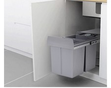 40L Dual Pull Out Kitchen Bin Cabinet Waste Recycling Trash Can UK