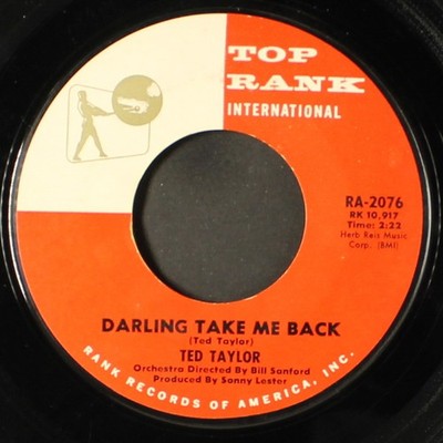 TED TAYLOR: look out / darling take me back TOP RANK 7'' Single 45 RPM