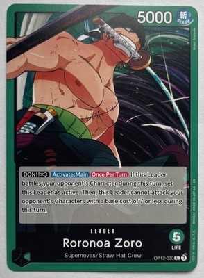 One PIece TCG - Roronoa Zoro OP12-020 English Leader NEAR MINT