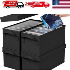 DVD Storage Box Organizer 4 Pack Stackable Foldable DVD Cases Holder