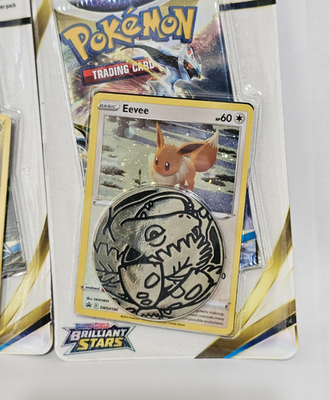 【英語版】ポケモンカード Brilliant Stars 2個セット Pokemon TCG Brilliant Stars Checklane Blister Pack Set of 2 Eevee