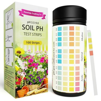 Soil pH Paper Test Kit   100 Tester Strips (3.5-9 Range)   Use for Testing... 