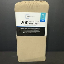 Mainstays 200 Thread Count Twin Fitted Sheet Brown Stone
