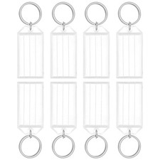 40 Pieces Key Tags 2 Inch Plastic Key Chain Tags with Ruled Blank 40 Pack