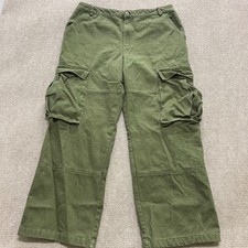 Vtg Military Green Cargo Baggy Pants Mens M/L