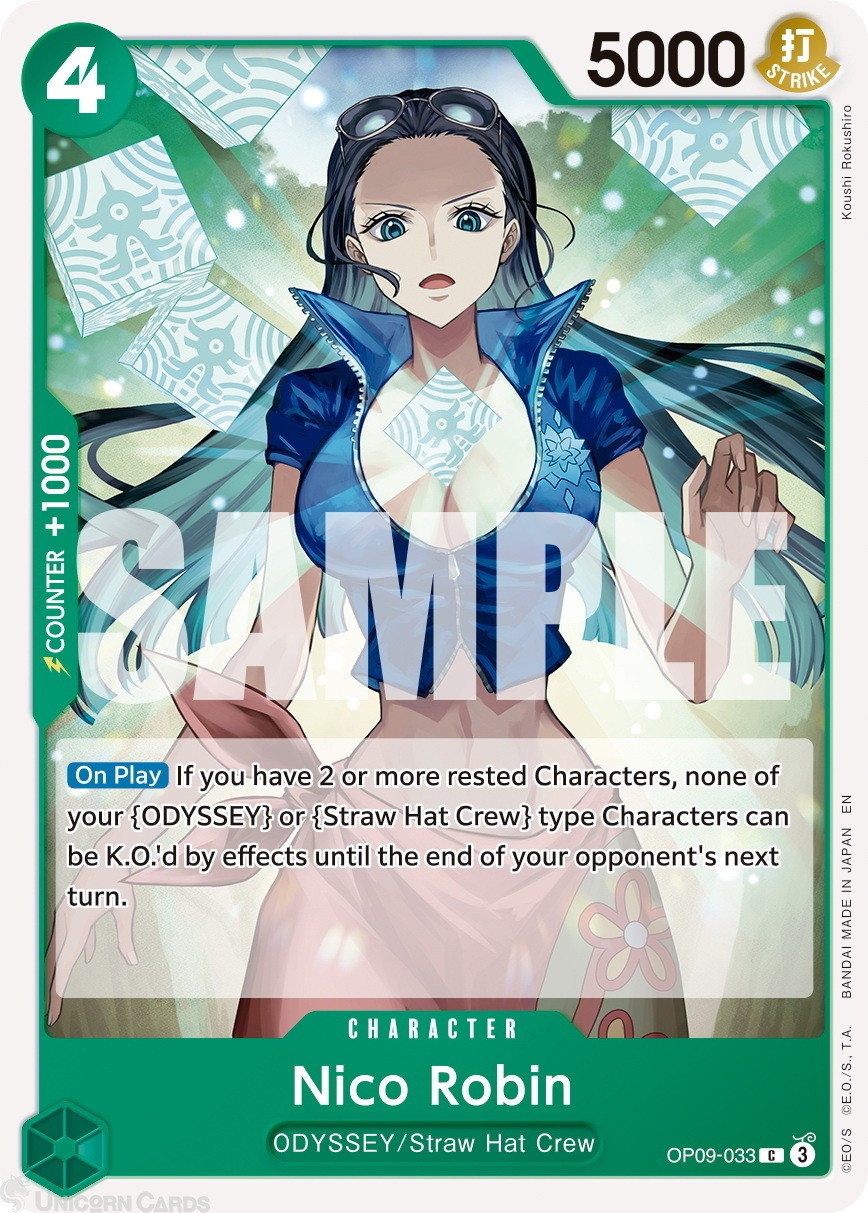 OP09-033 Nico Robin : Common Normal English One Piece TCG Card : PRB02: One Piec