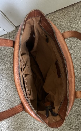 Vintage PATRICIA NASH Nice Leather North/South Tote - Beautiful Rust/Brown Color - Picture 5 of 23