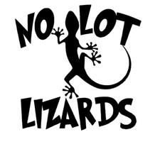 NO LOT LIZARDS Vinyl Decal Sticker Truck Stop Trucker Semi Diesel Funny