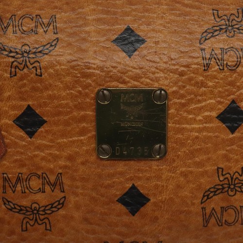MCM Logogram Vicetos Hand Bag PVC Leather Brown Gold Auth th6107 - Picture 12 of 22