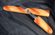 Vintage CUZIN France Serrated Blade 7 inch Bread Knife Wood Baguette Loaf