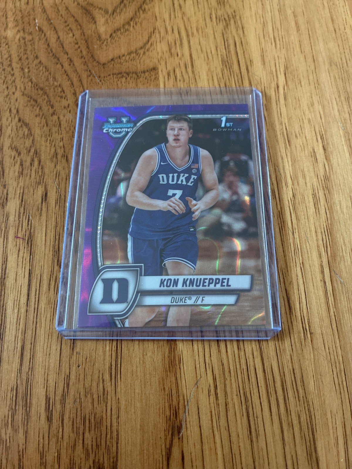 2024-25 Bowman Chrome U Kon Knueppel #48 Purple Lava Refractor 1st Bowman