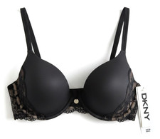 DKNY Signature Skin Fit to Flex Demi Bra 36C 453231 Black Lace Lined MSRP 44