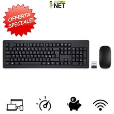 Kit Tastiera Mouse Wireless wifi per PC Computer Desktop Plug e Play con Numeri