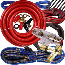 Complete 2500W 4 Gauge Amplifier Installation Wiring Kit Amp Pk2 4 Ga Red - for