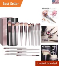 Complete 18-Piece Professional Makeup Brush Kit - Ideal for Foundation Blush