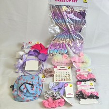 Girls Dress Up Bundle, Hair Ties Headbands Wings Wand Earrings Backpack, New