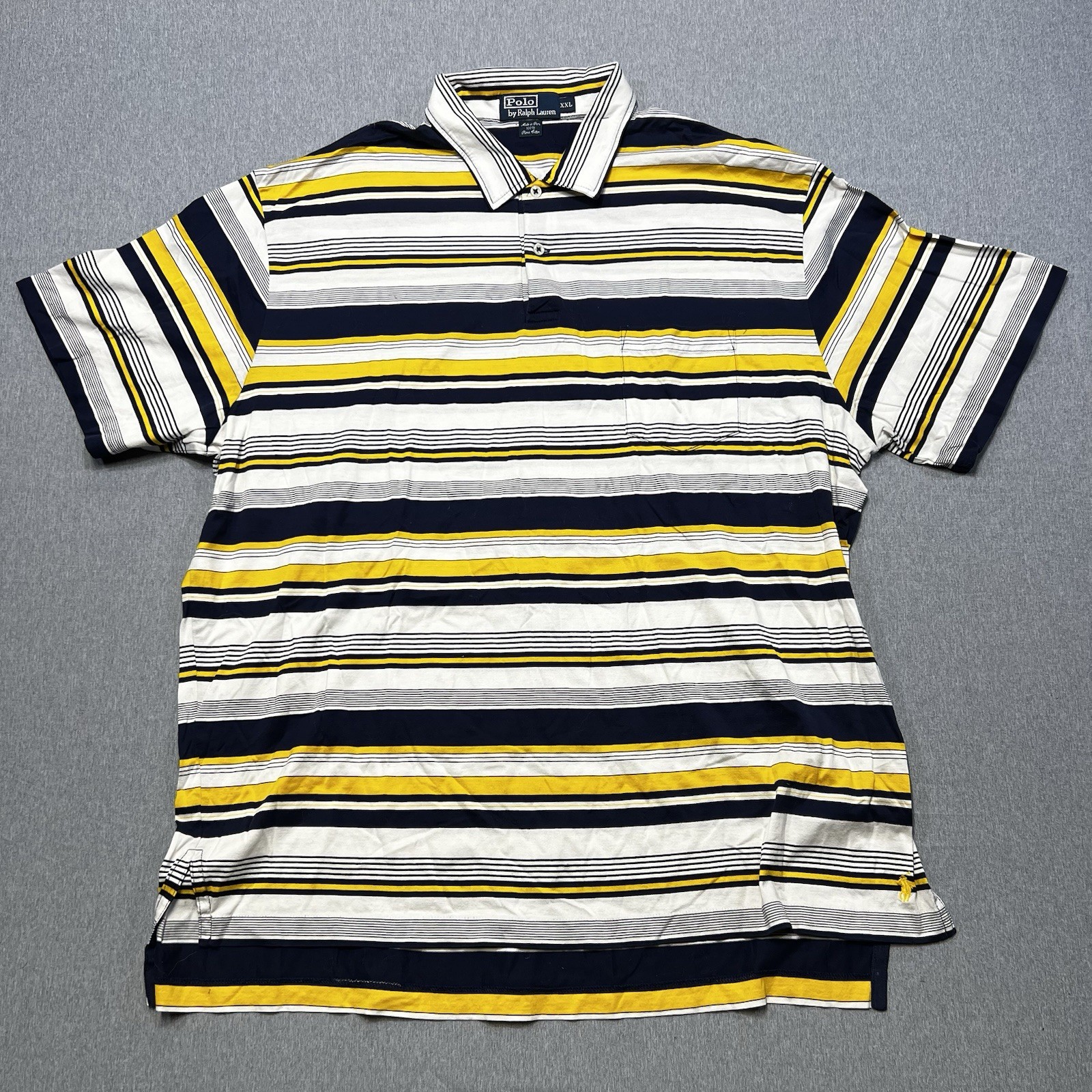 Vintage Ralph Lauren Polo Golf Stripe Shirt Mens XXL Multicolor Pima Cotton