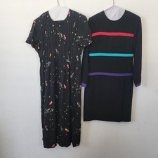 Set Of 2 90s Vintage Dresses Floral Striped Size 4 Petite Spencer Jeremy