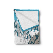 Blue Sky Soft Flannel Fleece Throw Blanket Winter Snow Covered Theme