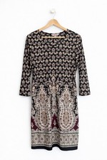 UK 10 Billie And Blossom (Dorothy Perkins) Paisley Patterned Black Silky Dress