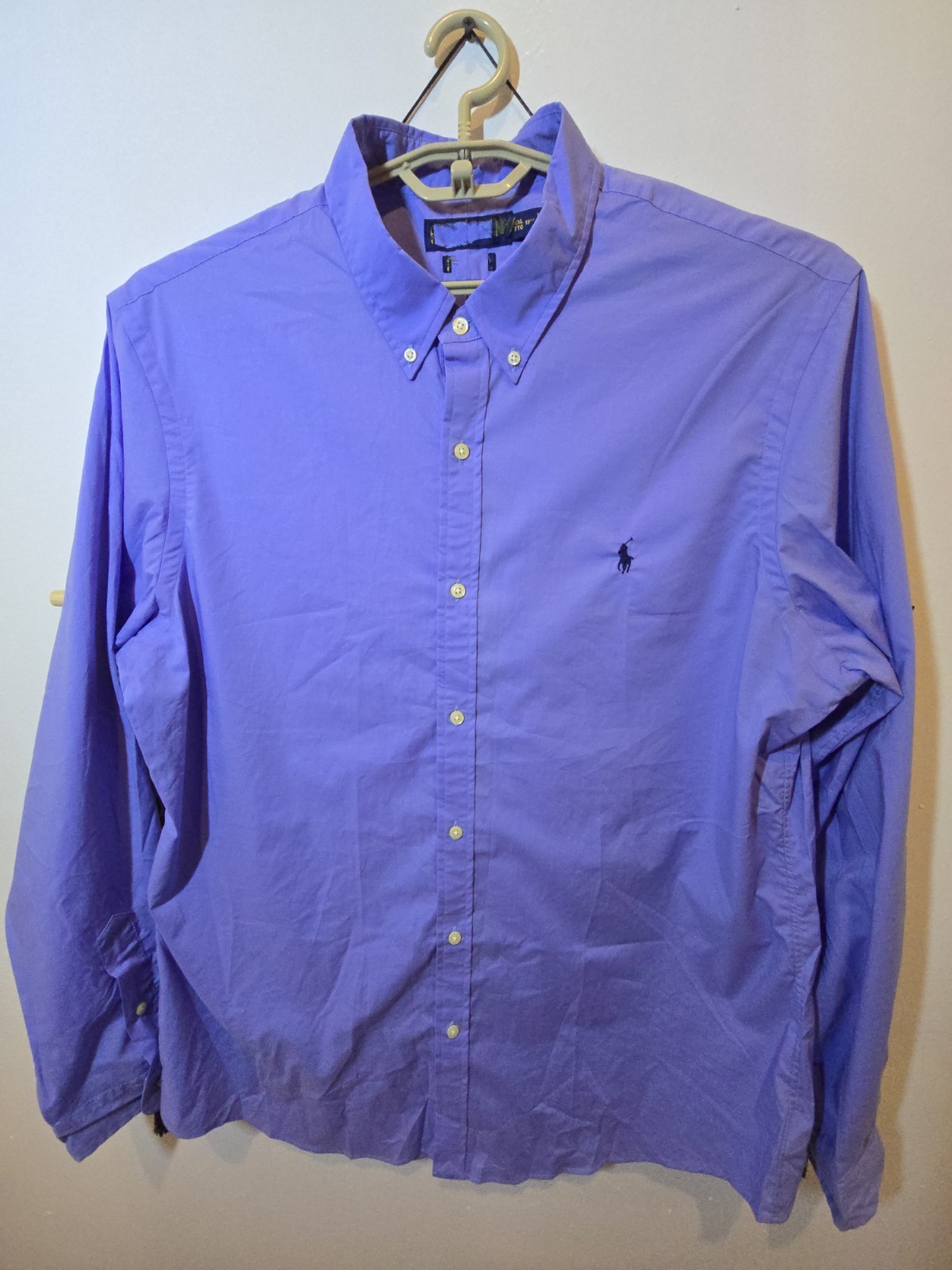 Polo Ralph Lauren Men's Button-Down Shirt XXL 18.5 Periwinkle Blue 100% Cotton
