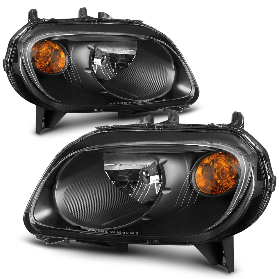 Conjunto de faros para Chevy HHR 2006 2007 2008-2011 lado derecho+derecho carcasa negra Foto 4 de 4