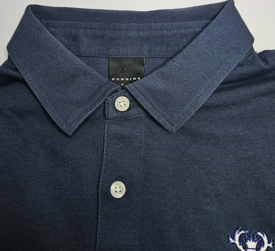Camisa polo para hombre Dunning Golf manga larga azul marino talla grande - BONITA Foto 2 de 2