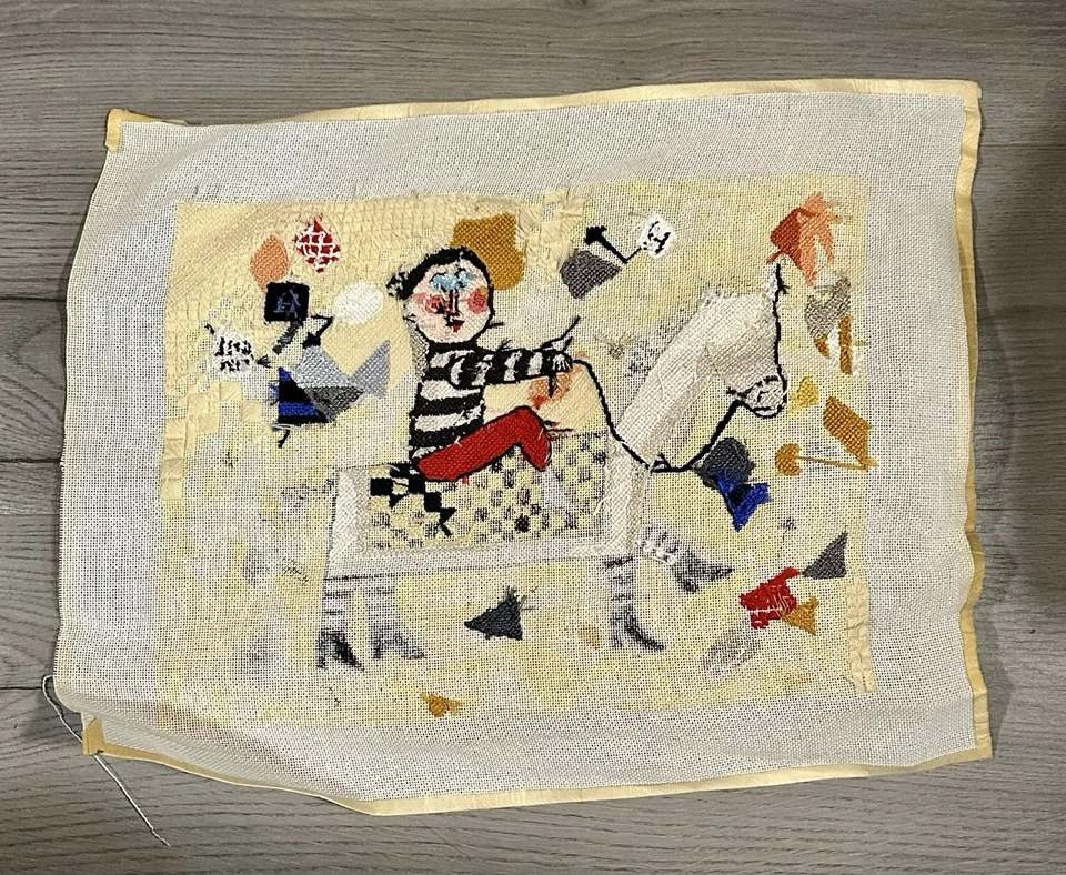 Maggie Riding A Horse 手绘针绣帆布 Barbara Olsen 未完成 — 第 2/4 张图片