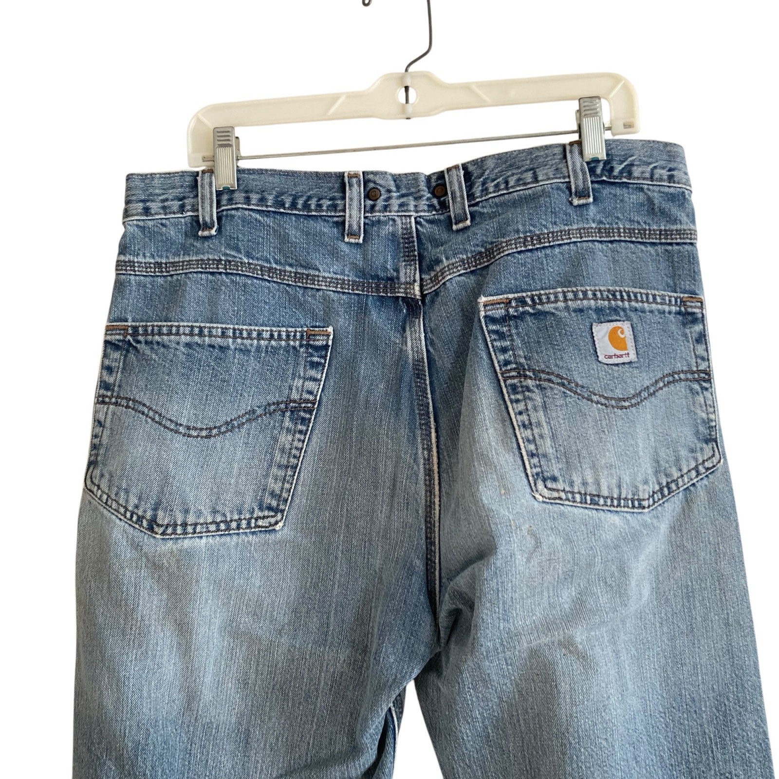 Carhartt Traditional Fit Bootcut Faded Mid Wash Western Gorpcore Jeans Sz 36x34 thumbnail 6