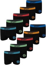 10 Boys Boxer Shorts Football Microfibre Underpants Nathlos Retro Pants Shorts